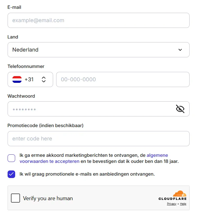 Account registreren en aanmelden bij ZumoBet Casino